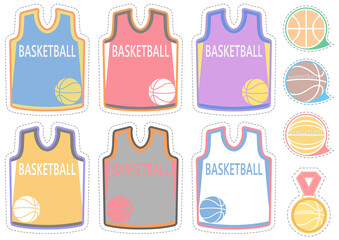  バスケットボール■ユニフォーム型のメッセージカードセット（カラフル）