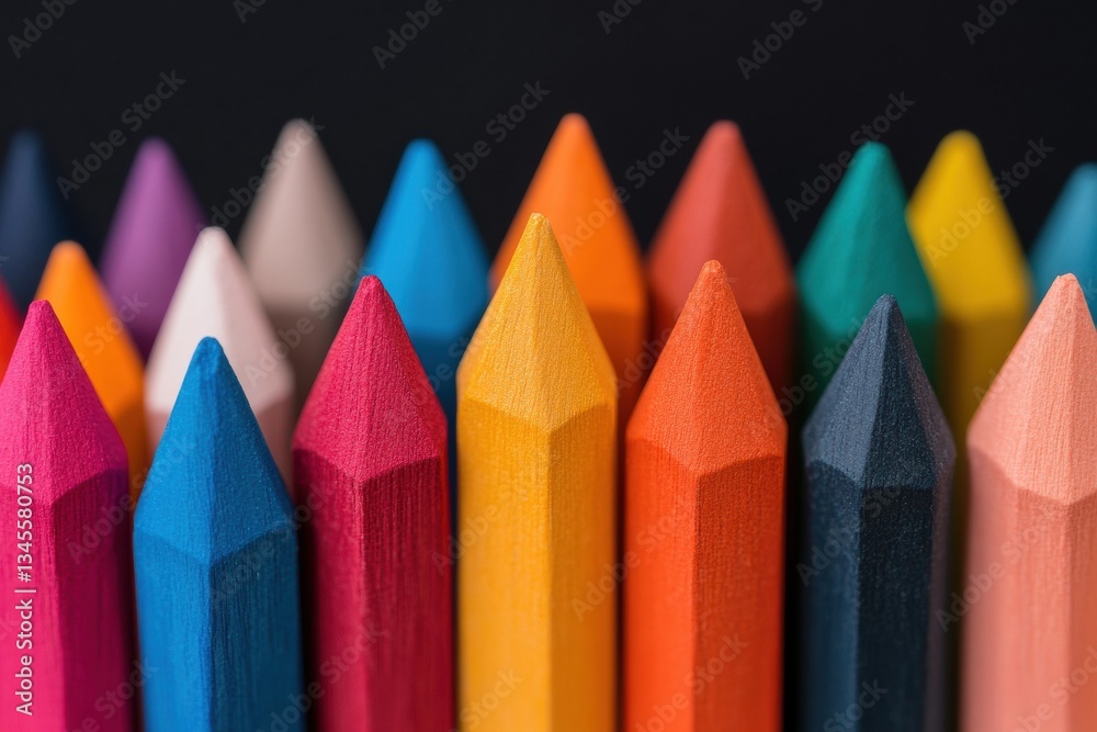 Aufkleber chromatic creativity unleashed vibrant geometric color pencils inspiring design innovation and moder