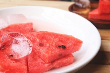 Fresh watermelon summer tropical fruit and iced