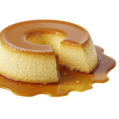Flan Recipe: Creamy Caramel Dessert on Transparent  background