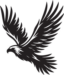 Fototapeta premium Majestic Soaring Eagle - Black and White Vector Illustration