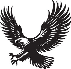 Obraz premium Majestic Soaring Eagle - Black and White Vector Illustration