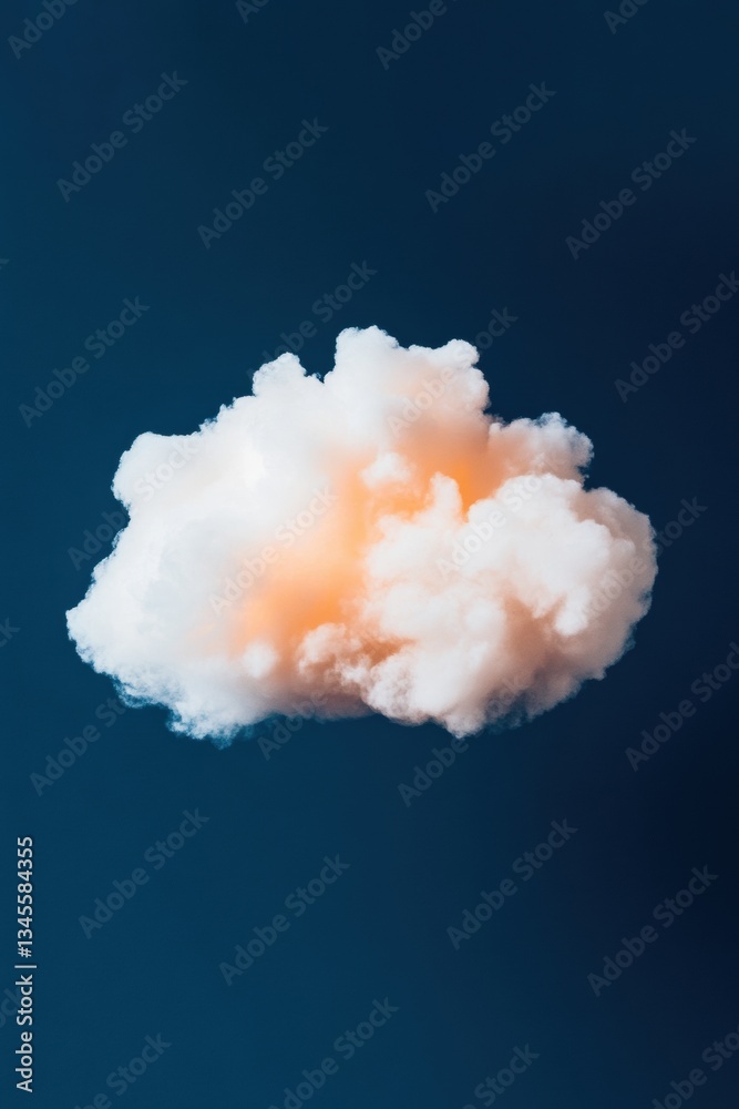 Leinwandbilder Ethereal Cloud Computing Soft Luminescent Digital Infrastructure Visualizing Next-Gen AI Data Processing and Technological Innovation Against Deep Blue Minimalism