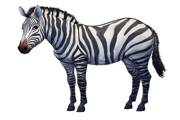 Obraz premium Zebra standing, walking. Isolated wildlife animal use for children learning tools