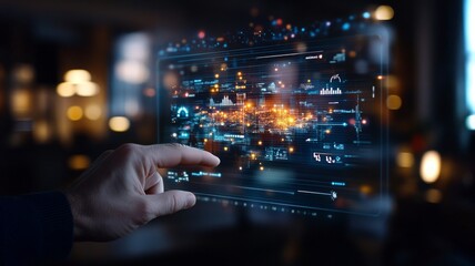 Futuristic smart home control system showcasing advanced technol