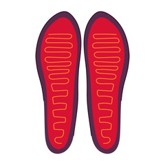 comfortable electric heated insoles cartoon vector illustration