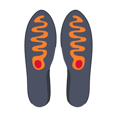winter electric heated insoles cartoon vector illustration