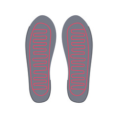 snowboarding electric heated insoles cartoon vector illustration
