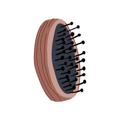 grooming hair brush wooden cartoon vector illustration