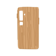friendly phone case wooden cartoon vector illustration