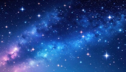Obraz premium Stunning Night Sky Galaxy Wallpaper with Bright Stars