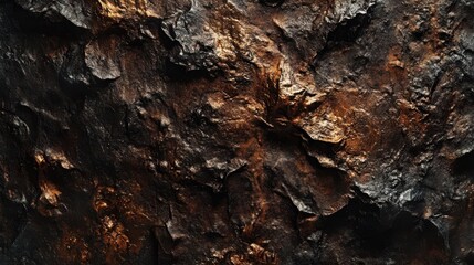 Textured rock surface with rich dark hues and intricate patterns, ideal for backgrounds or designs