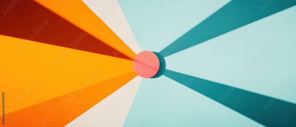 Poster geometric minimalism radiant sunburst abstract design showcasing contemporary color theory and digit