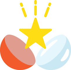 ガチャガチャの星と医療錠剤のシンボルイラスト