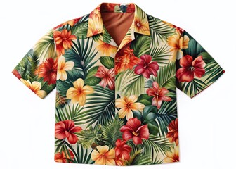 Hawaiian Shirt Designs: Tropical Paradise Prints - Stock Photo