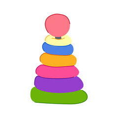 educational stacking toy cartoon vector illustration