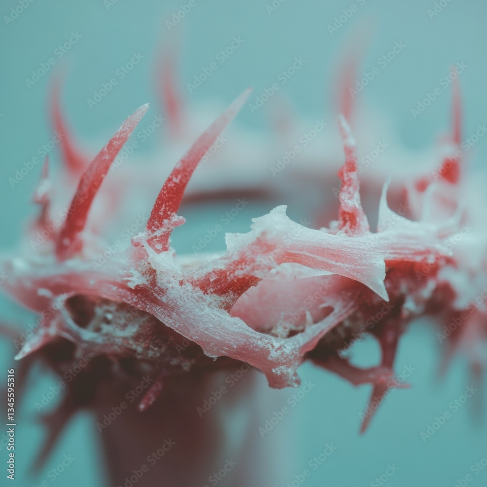 Poster artisan frost macro delicate winter crystal formations revealing natures intricate sculptural textur