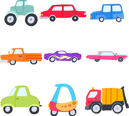 toy car set cartoon vector illustration