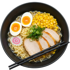 Delicious Ramen Bowl Recipe on Transparent  background