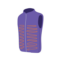 outdoor vest heated cartoon vector illustration