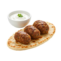 Delicious Kofta with Yogurt on Transparent  background