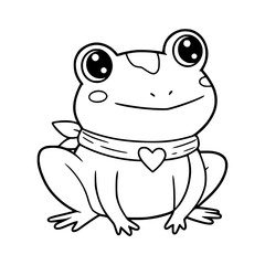 Frog drawing illustration for coloring book