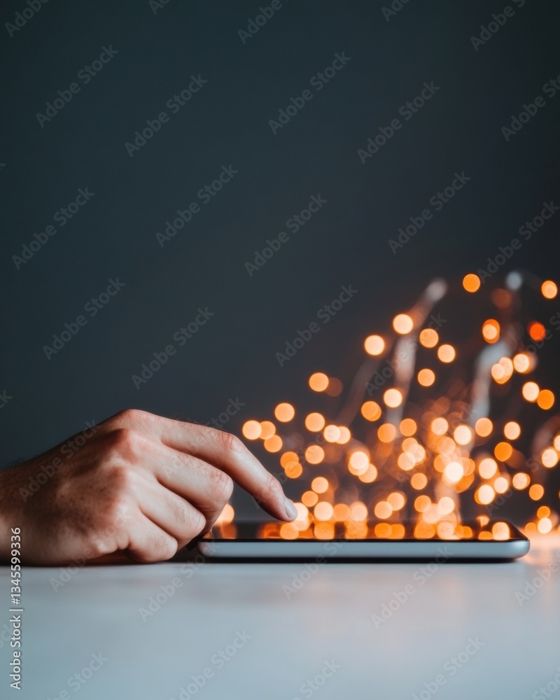 Poster Immersive Digital Finance Holographic Fintech Innovation Transforming Mobile Banking Experience with Cutting-Edge Interaction and Futuristic Data Visualization