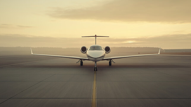Gulfstream G650 Private Jet on Runway at Golden Hour.