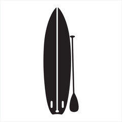 Paddleboard and Paddle Silhouette
