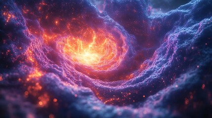 A vibrant quantum realm, multi-dimensional layers of radiant circuits pulsating with neon energy, holographic light waves creating depth and motion,