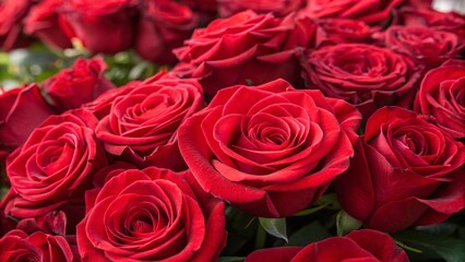 Fototapeta premium bouquet of red roses on white background