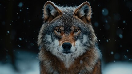 Fototapeta premium stunning portrait of a wild grey wolf