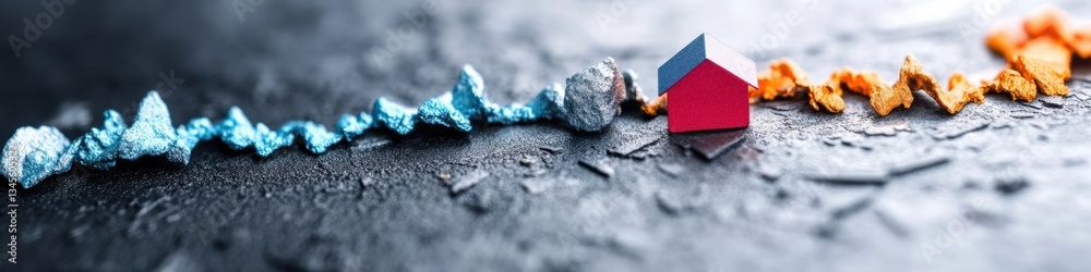 Fototapete Resilient Real Estate Analytics Minimalist Risk Mapping with Strategic Data Visualization - Innovative Property Investment Trend Forecasting for Dynamic Market Strategies