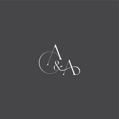 monogram wedding logo concept initial with line AA luxury curvy style letter