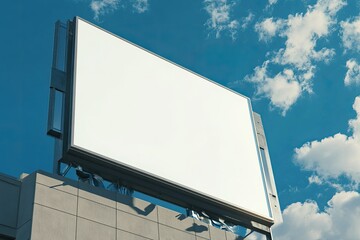 Premium Quality Image of Blank Shop Sign Against Blue Sky