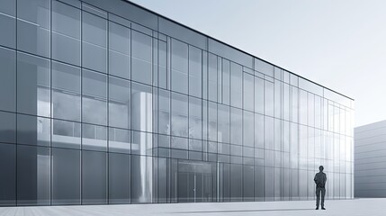 Fototapeta premium Modern glass office building exterior