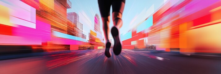 Dynamic Digital Wellness Journey Vibrant Urban AI-Enhanced Performance Tracking for Millennial Fitness Transformation through Immersive Motion Visualization