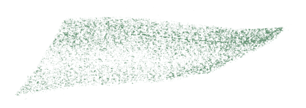 Separate green crayon brush strokes on transparent background.