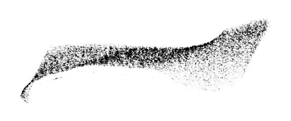 Separate black crayon brush strokes on transparent background.