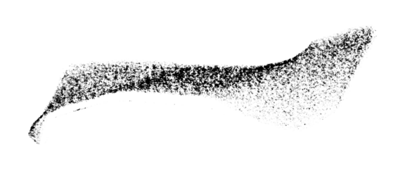 Separate black crayon brush strokes on transparent background.