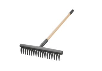 Road Surface Rake Icon - Long-Handled Rake for Leveling Asphalt