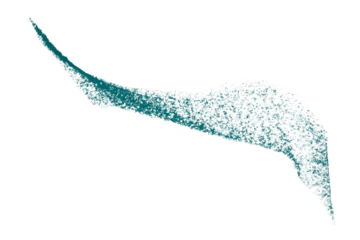 Separate green crayon brush strokes on transparent background.