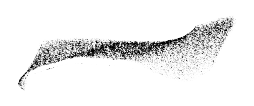 Separate black crayon brush strokes on transparent background.