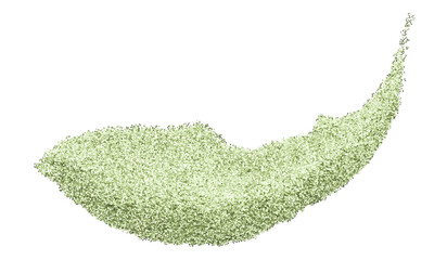 Green glitter powder isolated on transparent background