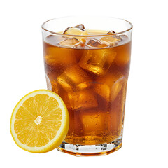 Iced Tea with Lemon on Transparent  background