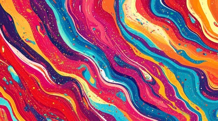 Obraz premium Vibrant abstract colorful paint swirls and texture background.