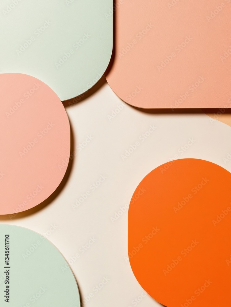 Poster soft minimalism pastel geometric abstract design - contemporary color theory and modern graphic bran