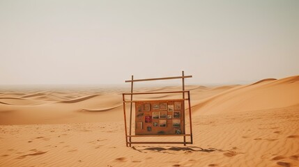 Fototapeta premium Desert display stand with postcards