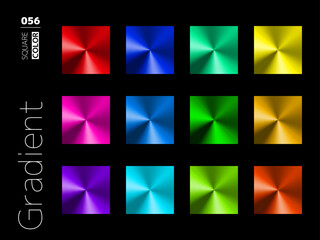 グラデーションの四角形スタイルのセット 056