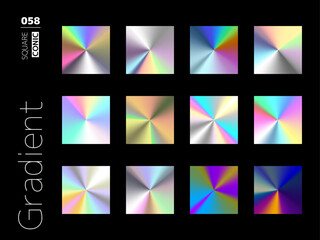 グラデーションの四角形スタイルのセット 058
